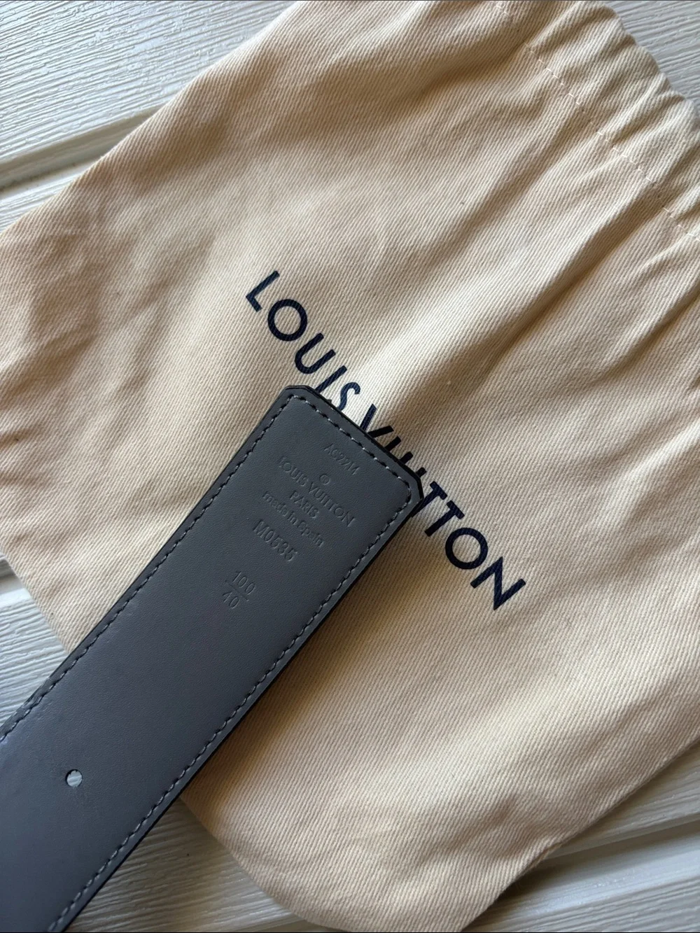Louis Vuitton Monogram Eclipse Reversible Belt with Silver LV Buckle w dustbag